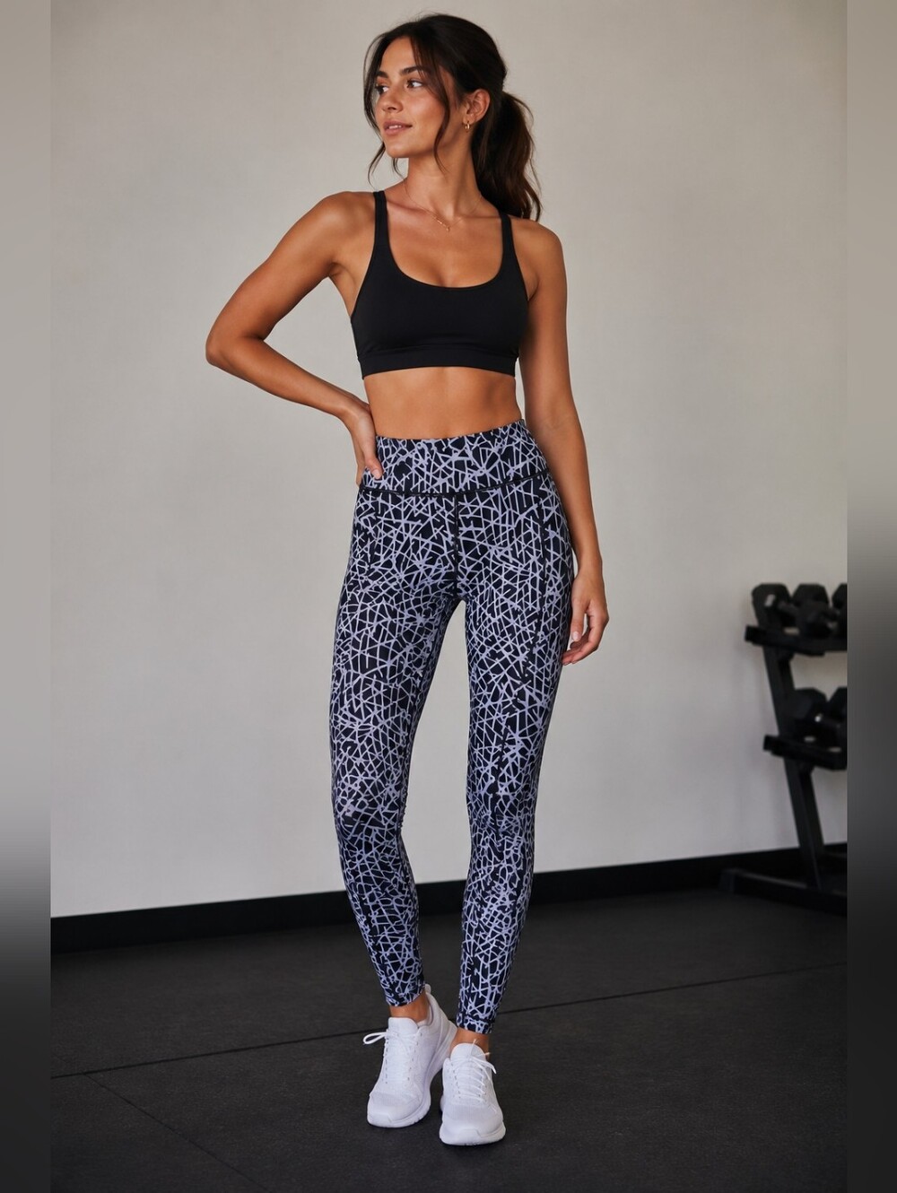 Under Armour Small Women's Black and White Patterned Leggings Gym
